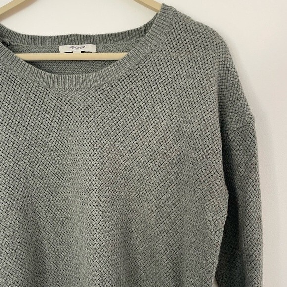 MADEWELL top womens light green gray Chronicle Texture Pullover Sweater small - Picture 5 of 10